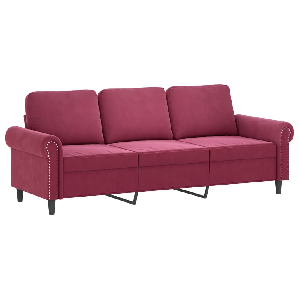 2-delige Loungeset met kussens fluweel wijnrood Banken | Creëer jouw Trendy Thuis | Gratis bezorgd & Retour | Trendy.nl