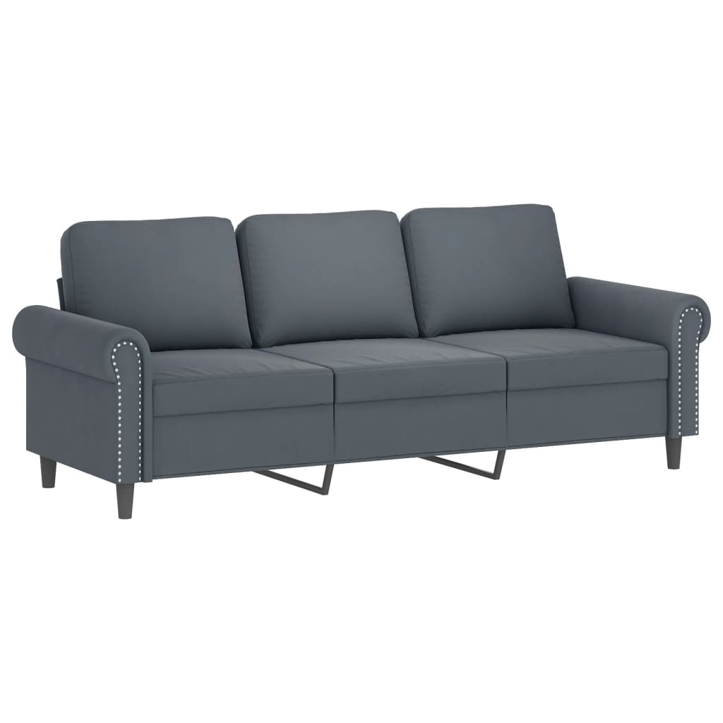 2-delige Loungeset met kussens fluweel donkergrijs Banken | Creëer jouw Trendy Thuis | Gratis bezorgd & Retour | Trendy.nl