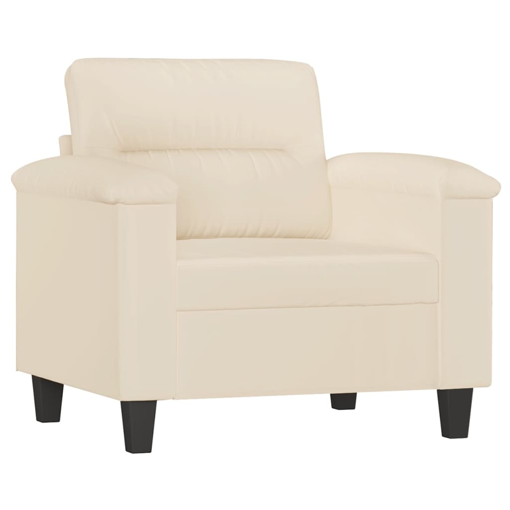 3-delige Loungeset met kussens microvezelstof beige