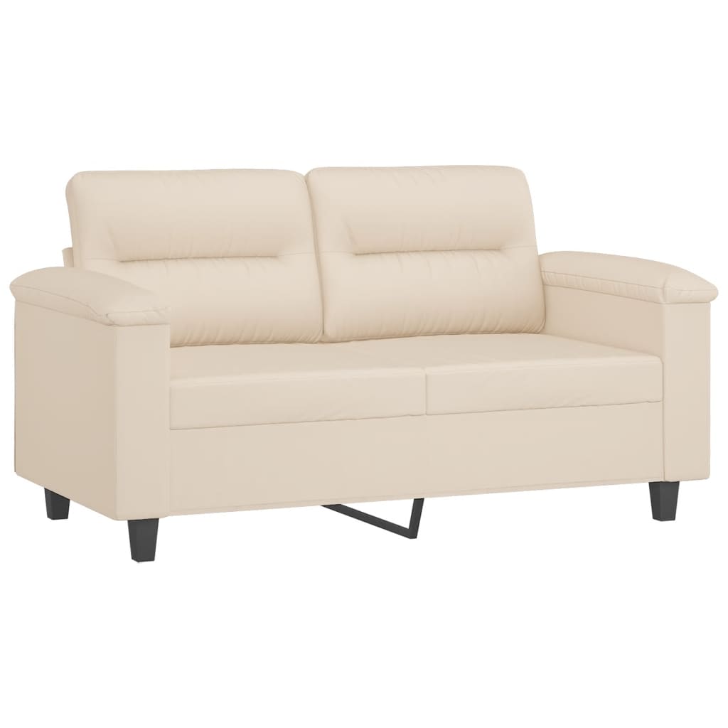 3-delige Loungeset met kussens microvezelstof beige