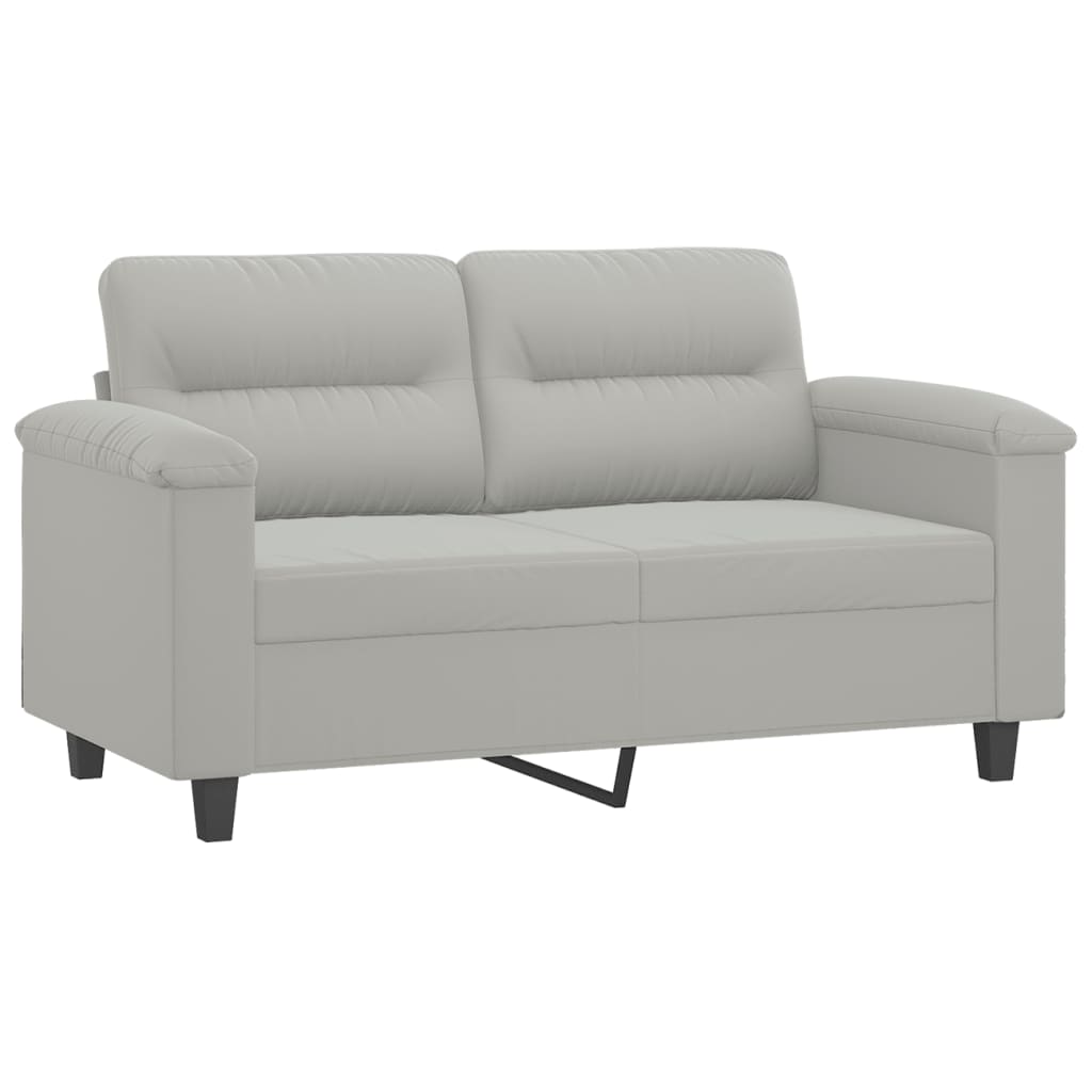 2-delige Loungeset met kussens microvezelstof lichtgrijs Banken | Creëer jouw Trendy Thuis | Gratis bezorgd & Retour | Trendy.nl