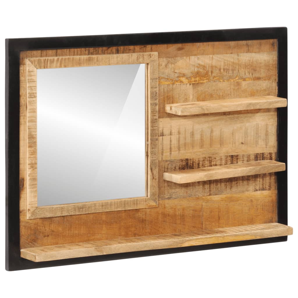 Spiegel met schappen 80x8x55 cm glas en massief mangohout Spiegels | Creëer jouw Trendy Thuis | Gratis bezorgd & Retour | Trendy.nl