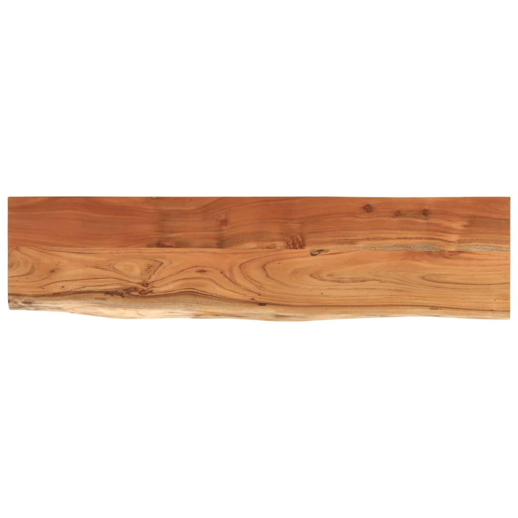 Wandschap rechthoekig natuurlijke rand 120x30x2,5 cm acaciahout