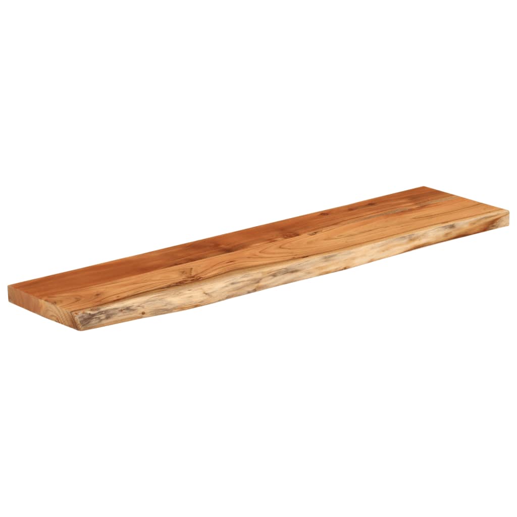 Wandschap rechthoekig natuurlijke rand 120x30x2,5 cm acaciahout