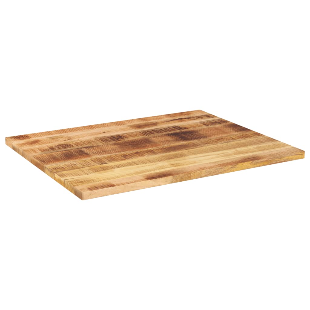 Tafelblad rechthoekig 100x80x2,5 cm massief ruw mangohout