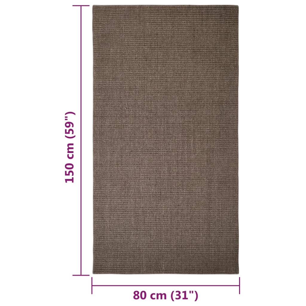 Sisalmat voor krabpaal 80x150 cm bruin Accessoires voor kattenmeubels | Creëer jouw Trendy Thuis | Gratis bezorgd & Retour | Trendy.nl