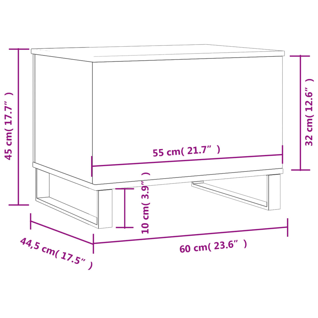 Salontafel 60x44,5x45 cm bewerkt hout sonoma eikenkleurig Salontafels | Creëer jouw Trendy Thuis | Gratis bezorgd & Retour | Trendy.nl