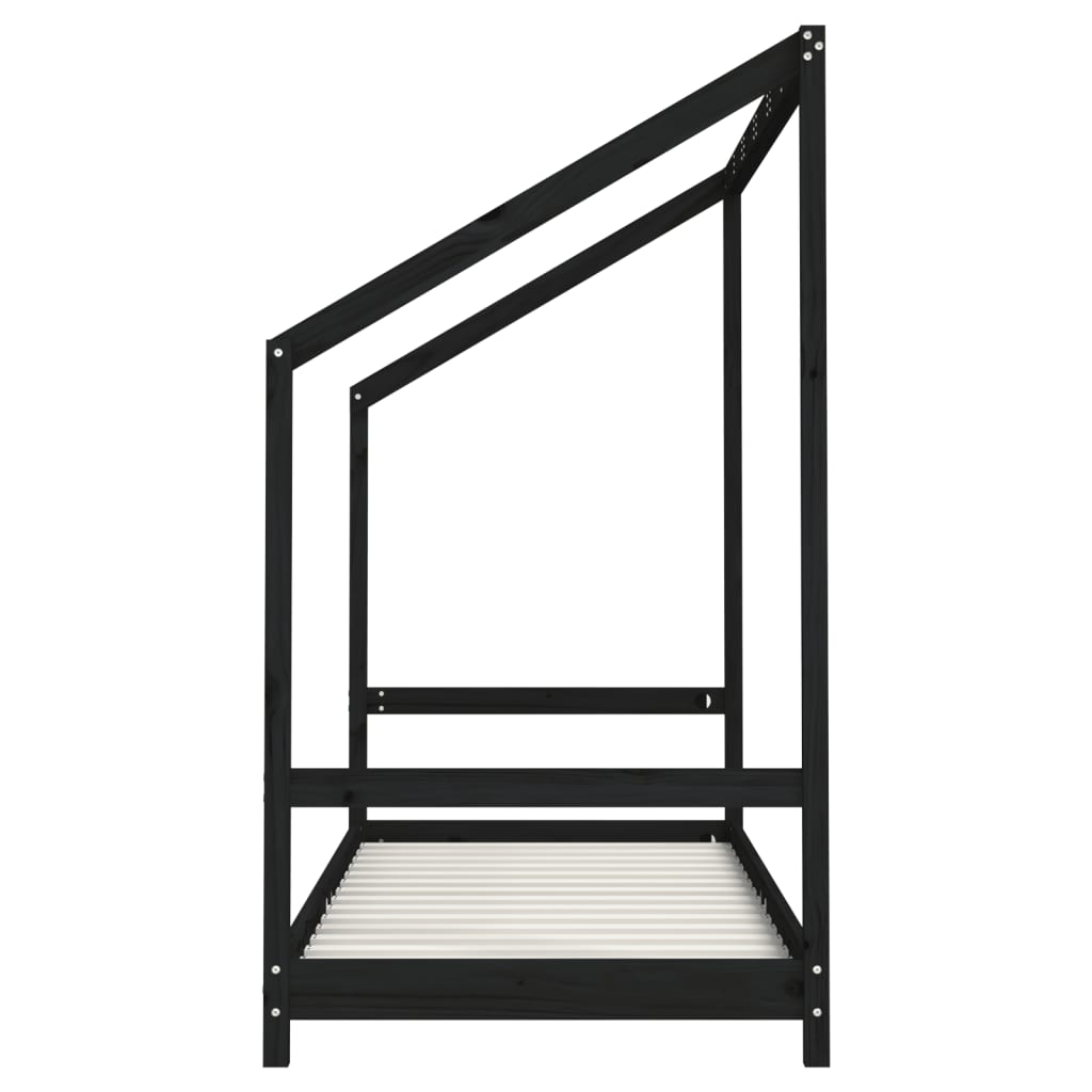 Kinderbedframe 2x(80x200) cm massief grenenhout zwart Peuter- & kinderbedden | Creëer jouw Trendy Thuis | Gratis bezorgd & Retour | Trendy.nl