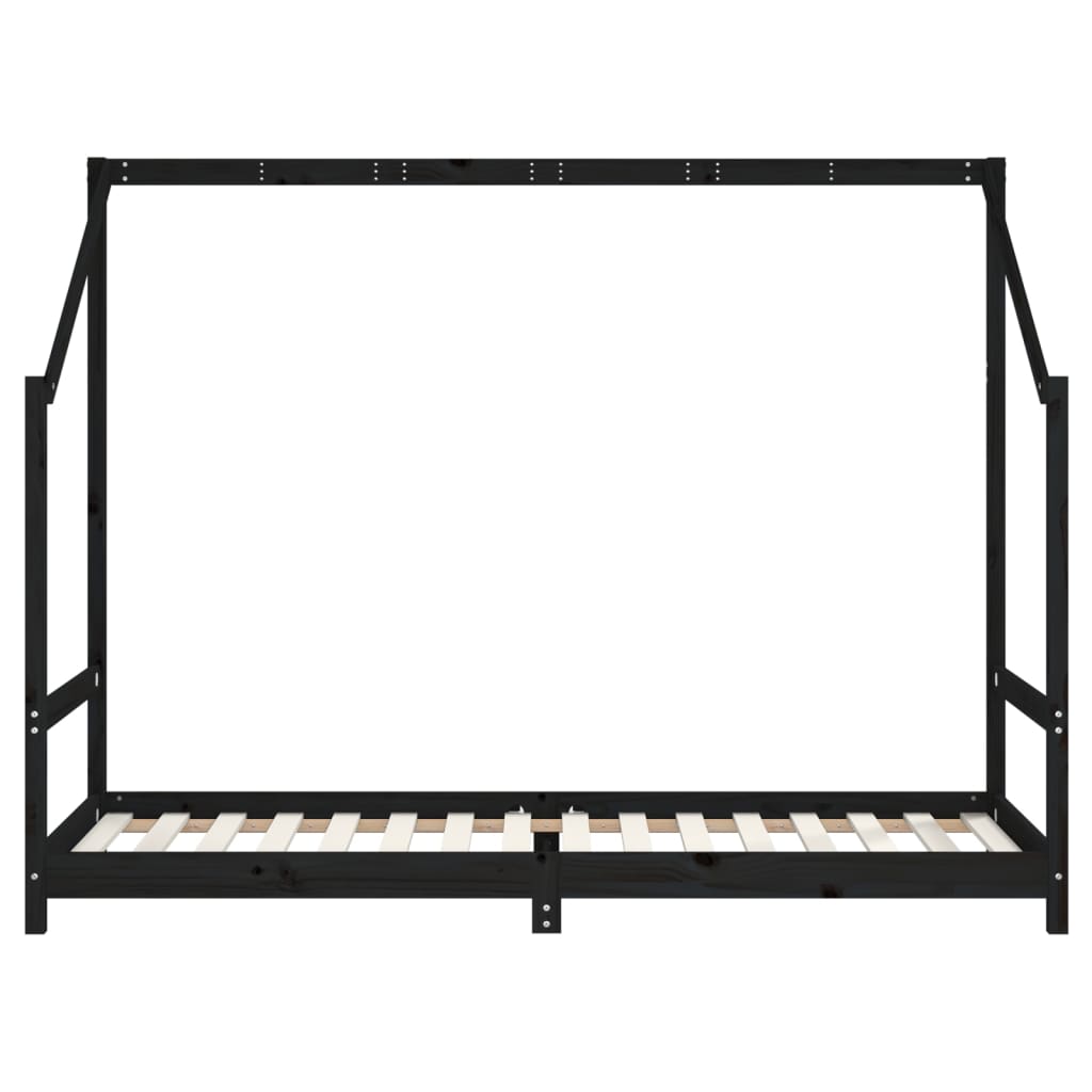 Kinderbedframe 2x(80x200) cm massief grenenhout zwart Peuter- & kinderbedden | Creëer jouw Trendy Thuis | Gratis bezorgd & Retour | Trendy.nl