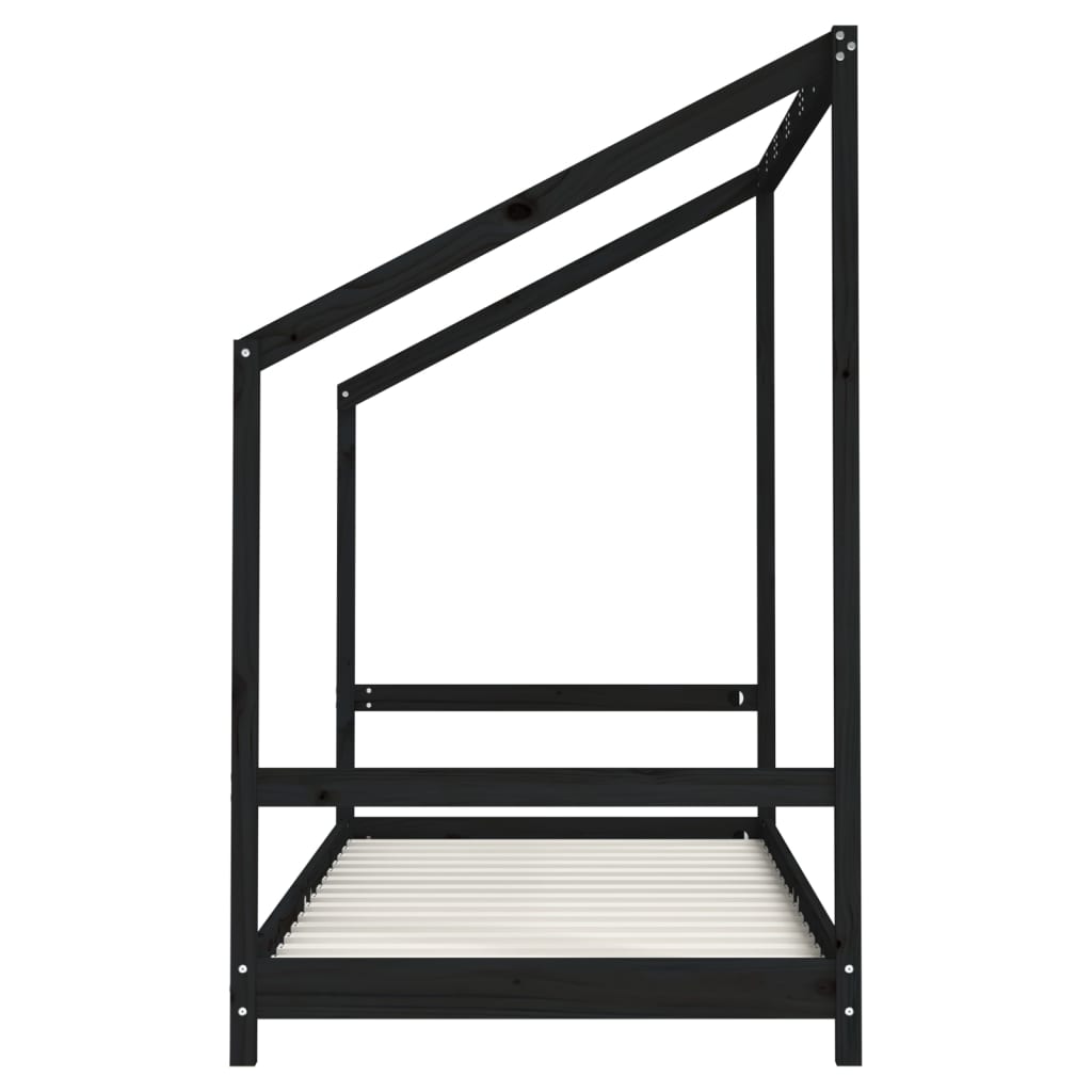 Kinderbedframe 2x(90x200) cm massief grenenhout zwart Peuter- & kinderbedden | Creëer jouw Trendy Thuis | Gratis bezorgd & Retour | Trendy.nl