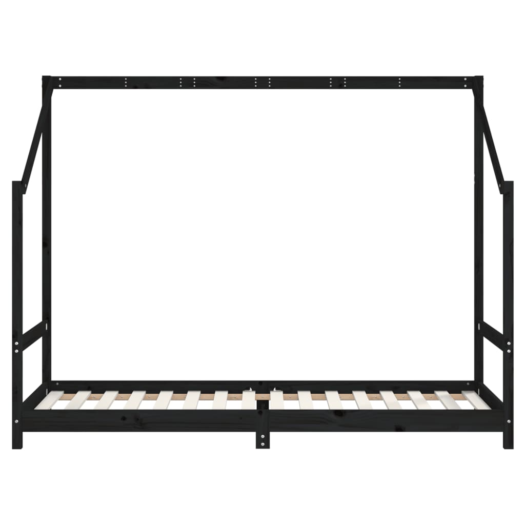 Kinderbedframe 2x(90x200) cm massief grenenhout zwart Peuter- & kinderbedden | Creëer jouw Trendy Thuis | Gratis bezorgd & Retour | Trendy.nl