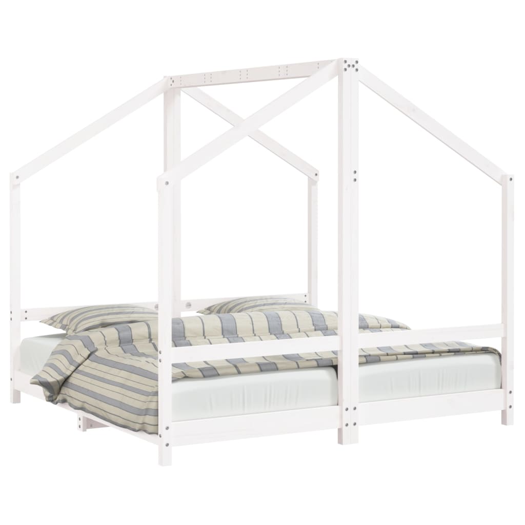 Kinderbedframe 2x(80x160) cm massief grenenhout wit Peuter- & kinderbedden | Creëer jouw Trendy Thuis | Gratis bezorgd & Retour | Trendy.nl