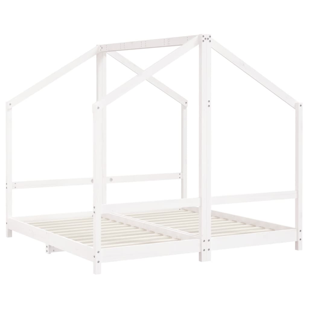 Kinderbedframe 2x(80x160) cm massief grenenhout wit Peuter- & kinderbedden | Creëer jouw Trendy Thuis | Gratis bezorgd & Retour | Trendy.nl