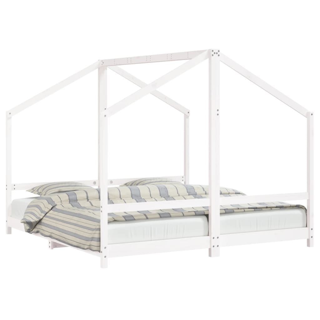 Kinderbedframe 2x(90x190) cm massief grenenhout wit Peuter- & kinderbedden | Creëer jouw Trendy Thuis | Gratis bezorgd & Retour | Trendy.nl