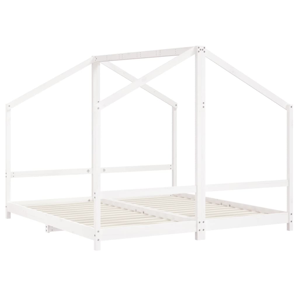 Kinderbedframe 2x(90x190) cm massief grenenhout wit Peuter- & kinderbedden | Creëer jouw Trendy Thuis | Gratis bezorgd & Retour | Trendy.nl