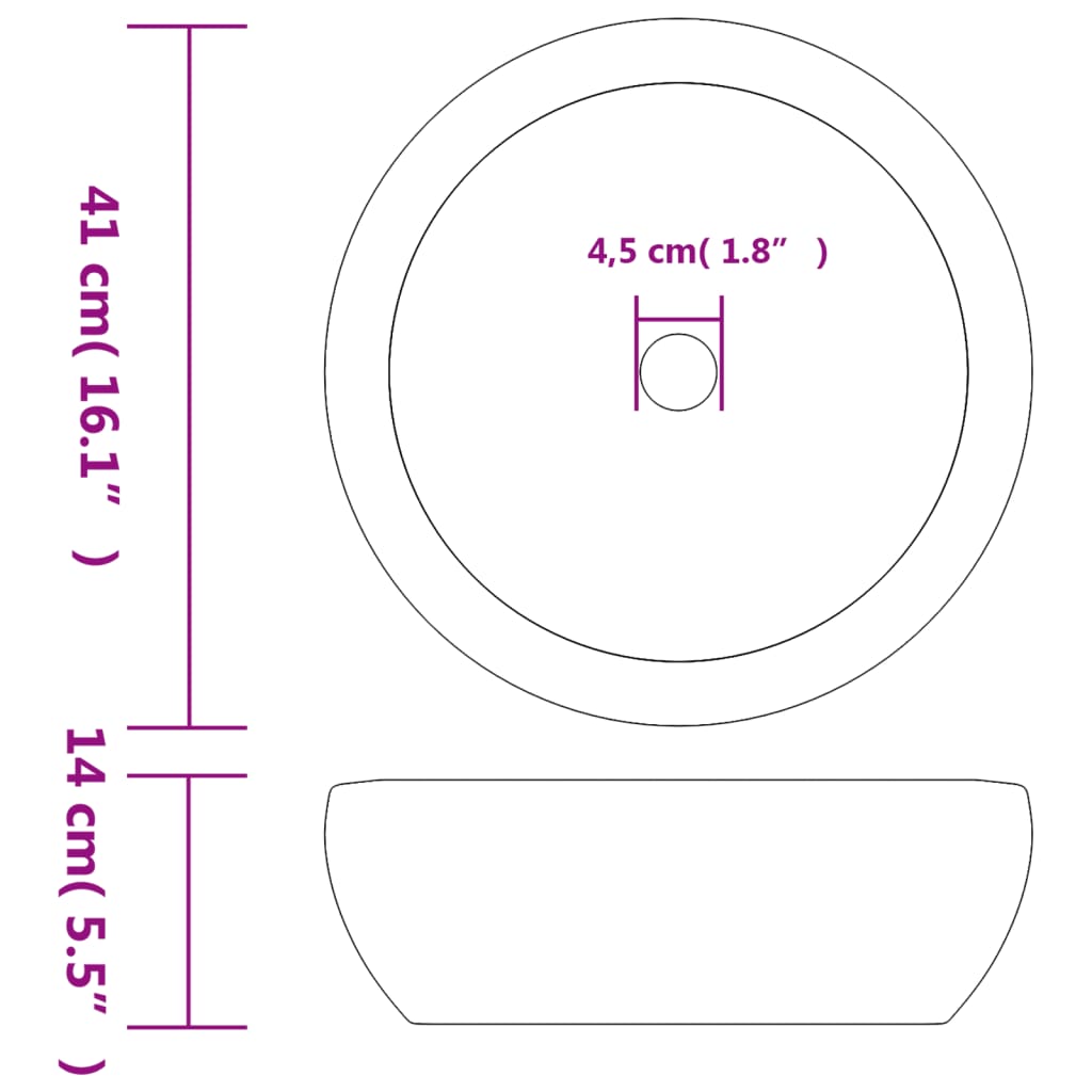 Opzetwasbak rond Φ41x14 cm keramiek zwart en bruin Gootstenen voor badkamers | Creëer jouw Trendy Thuis | Gratis bezorgd & Retour | Trendy.nl