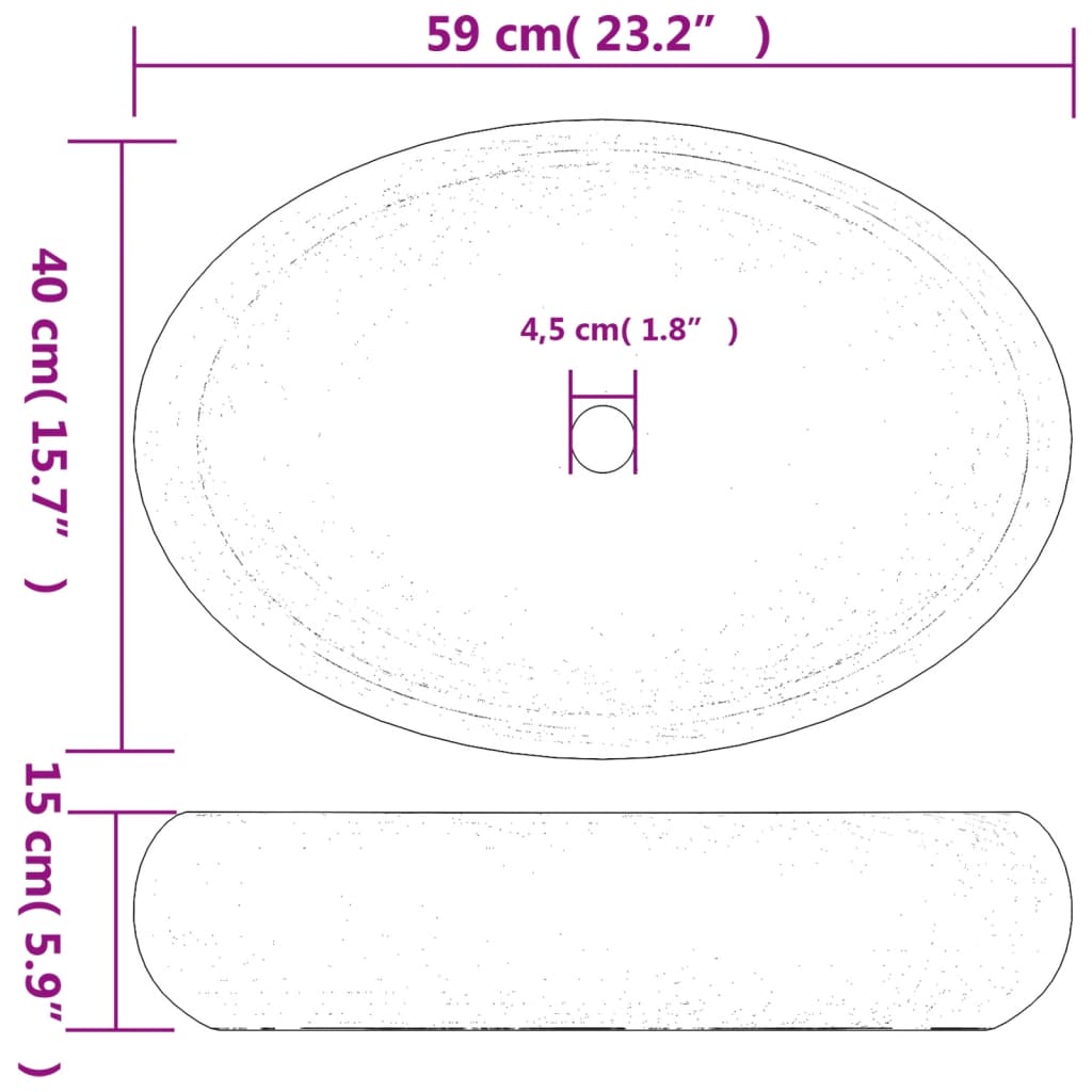 Opzetwasbak ovaal 59x40x15 cm keramiek bruin Gootstenen voor badkamers | Creëer jouw Trendy Thuis | Gratis bezorgd & Retour | Trendy.nl