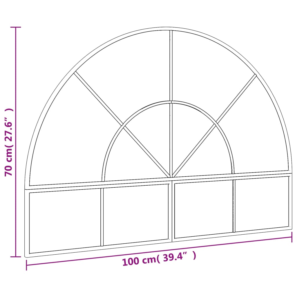 Wandspiegel boog 100x70 cm ijzer zwart Spiegels | Creëer jouw Trendy Thuis | Gratis bezorgd & Retour | Trendy.nl