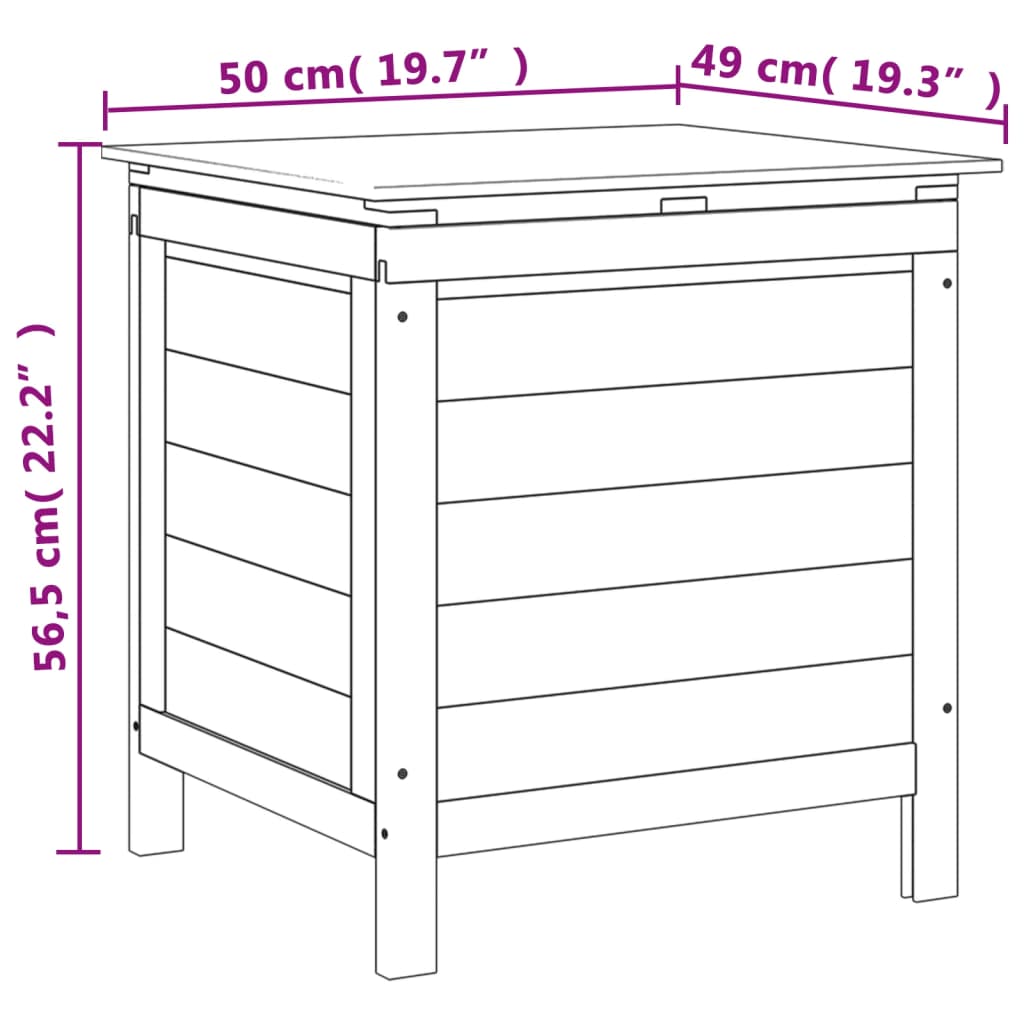 Tuinbox 50x49x56,5 cm massief vurenhout antracietkleurig Opbergboxen voor buiten | Creëer jouw Trendy Thuis | Gratis bezorgd & Retour | Trendy.nl