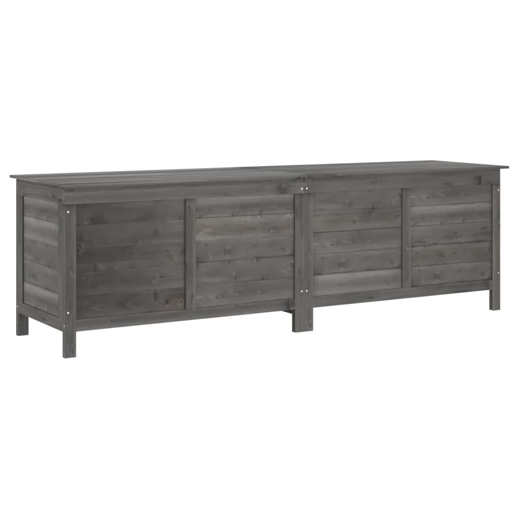 Tuinbox 198,5x50x56,5 cm massief vurenhout antracietkleurig Opbergboxen voor buiten | Creëer jouw Trendy Thuis | Gratis bezorgd & Retour | Trendy.nl