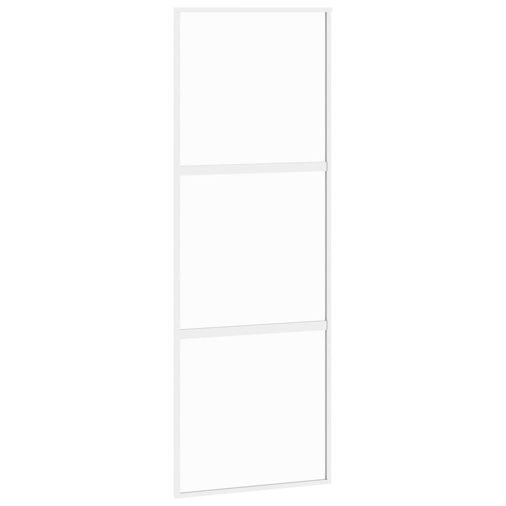 Schuifdeur 76x205 cm gehard glas en aluminium wit Voordeuren | Creëer jouw Trendy Thuis | Gratis bezorgd & Retour | Trendy.nl