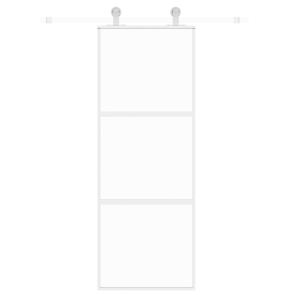 Schuifdeur 76x205 cm gehard glas en aluminium wit Voordeuren | Creëer jouw Trendy Thuis | Gratis bezorgd & Retour | Trendy.nl