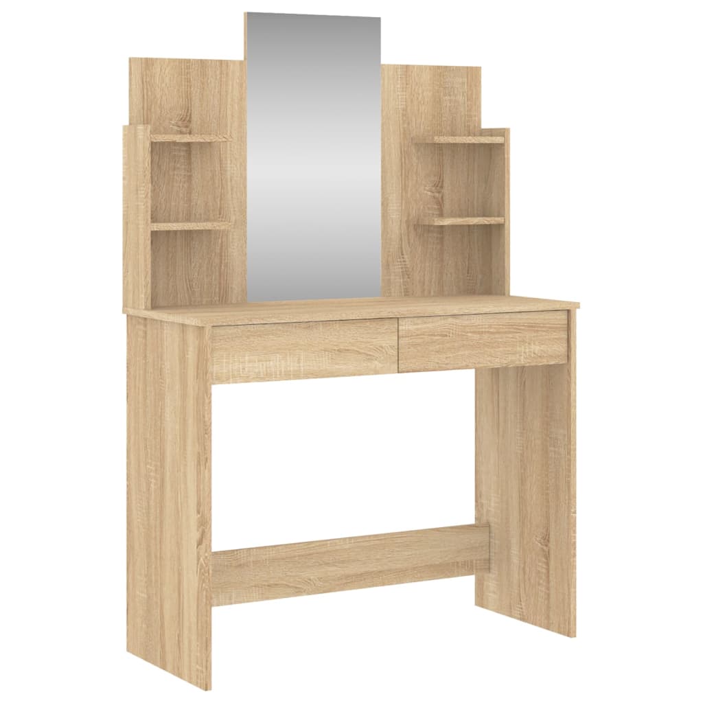 Kaptafel met spiegel 96x39x142 cm sonoma eikenkleurig Slaapkamerkaptafels | Creëer jouw Trendy Thuis | Gratis bezorgd & Retour | Trendy.nl