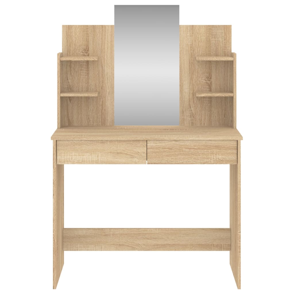 Kaptafel met spiegel 96x39x142 cm sonoma eikenkleurig Slaapkamerkaptafels | Creëer jouw Trendy Thuis | Gratis bezorgd & Retour | Trendy.nl