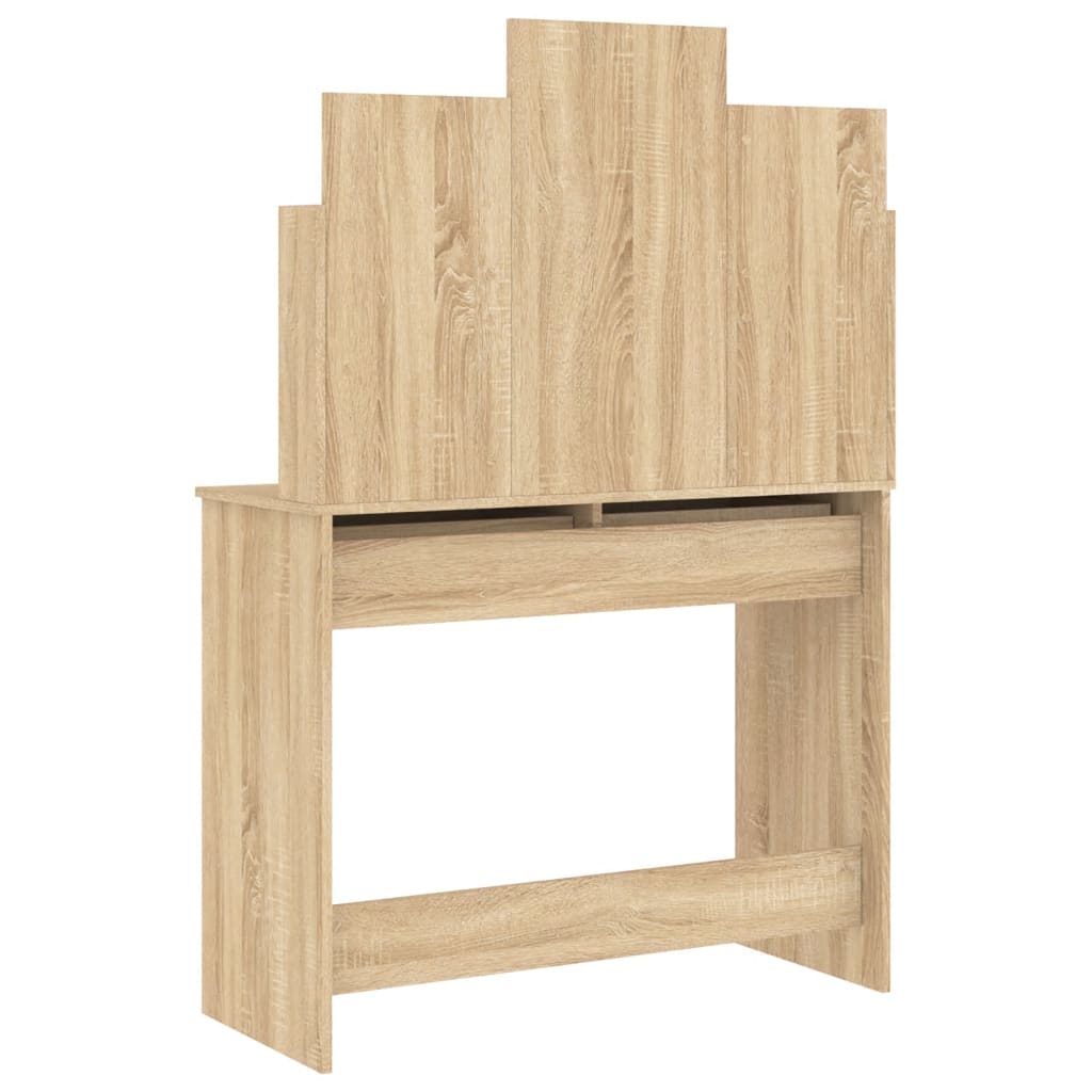 Kaptafel met spiegel 96x39x142 cm sonoma eikenkleurig Slaapkamerkaptafels | Creëer jouw Trendy Thuis | Gratis bezorgd & Retour | Trendy.nl