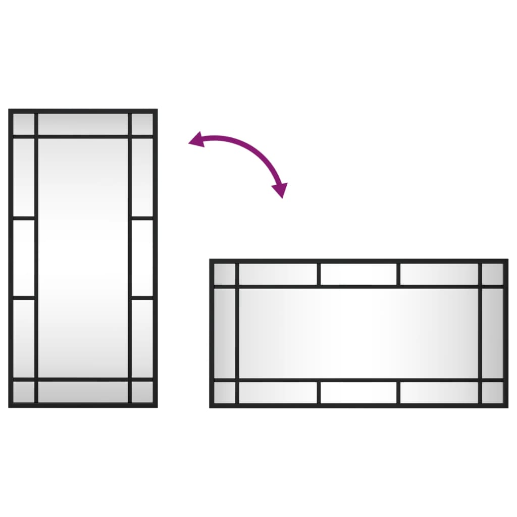 Wandspiegel rechthoekig 30x60 cm ijzer zwart Spiegels | Creëer jouw Trendy Thuis | Gratis bezorgd & Retour | Trendy.nl