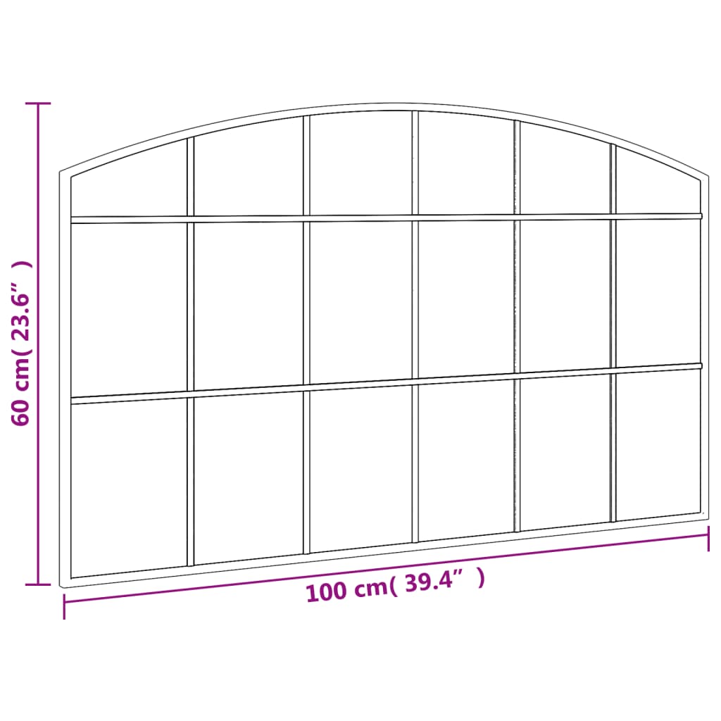 Wandspiegel boog 100x60 cm ijzer zwart Spiegels | Creëer jouw Trendy Thuis | Gratis bezorgd & Retour | Trendy.nl