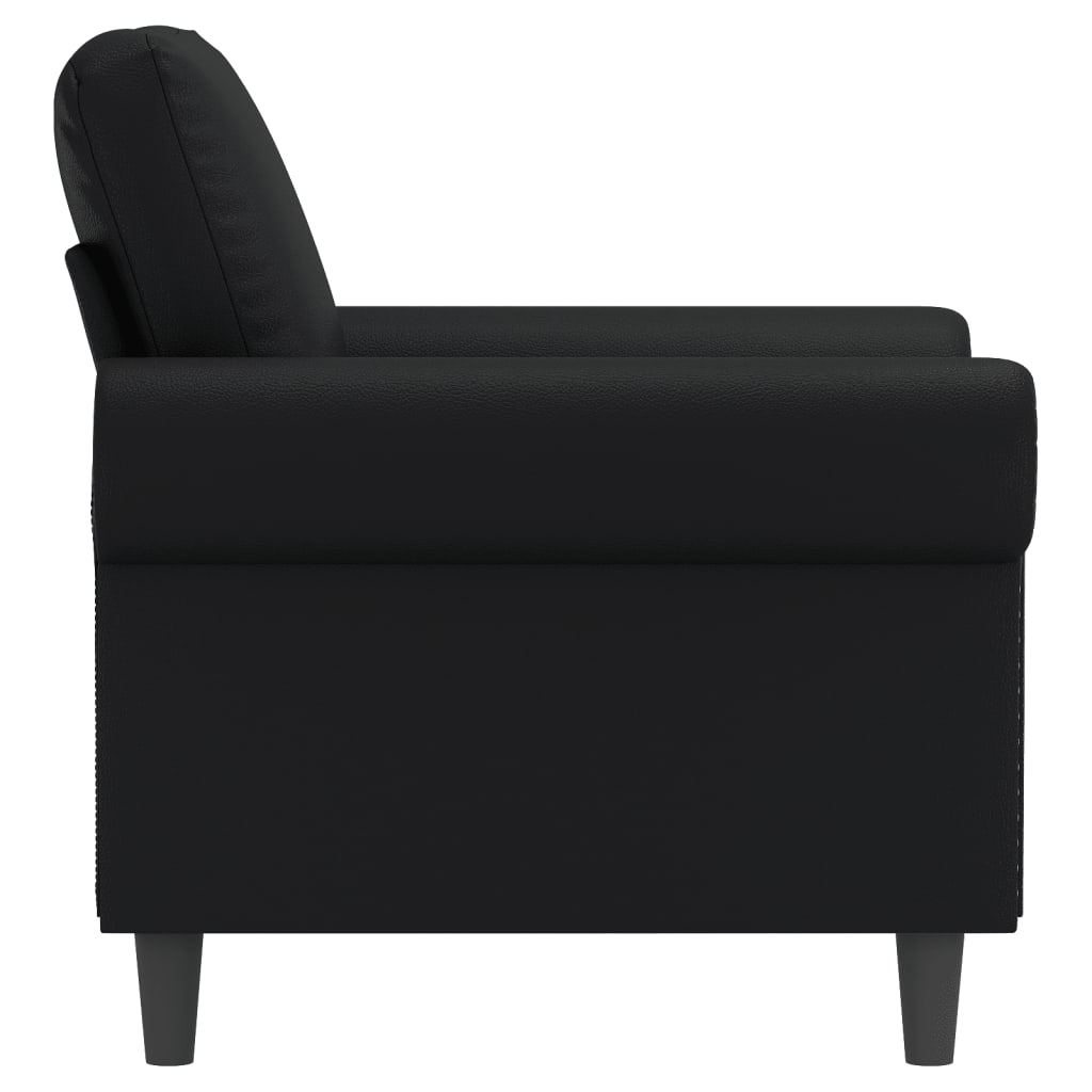 Fauteuil 60 cm kunstleer zwart