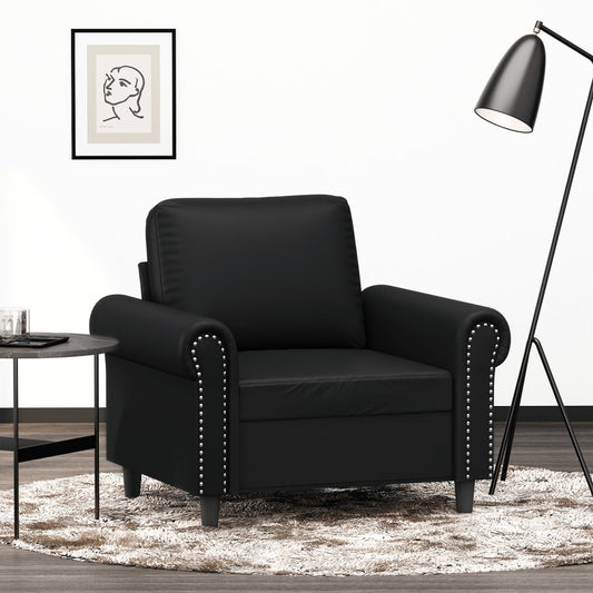 Fauteuil 60 cm kunstleer zwart