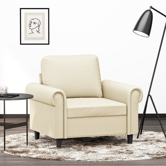 Fauteuil 60 cm kunstleer crèmekleurig