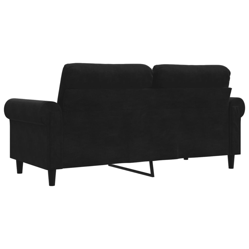 Tweezitsbank 140 cm fluweel zwart Banken | Creëer jouw Trendy Thuis | Gratis bezorgd & Retour | Trendy.nl