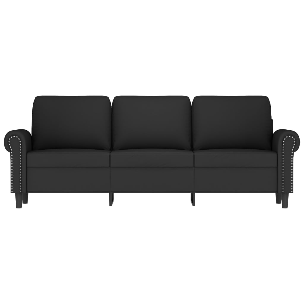 Driezitsbank 180 cm fluweel zwart Banken | Creëer jouw Trendy Thuis | Gratis bezorgd & Retour | Trendy.nl