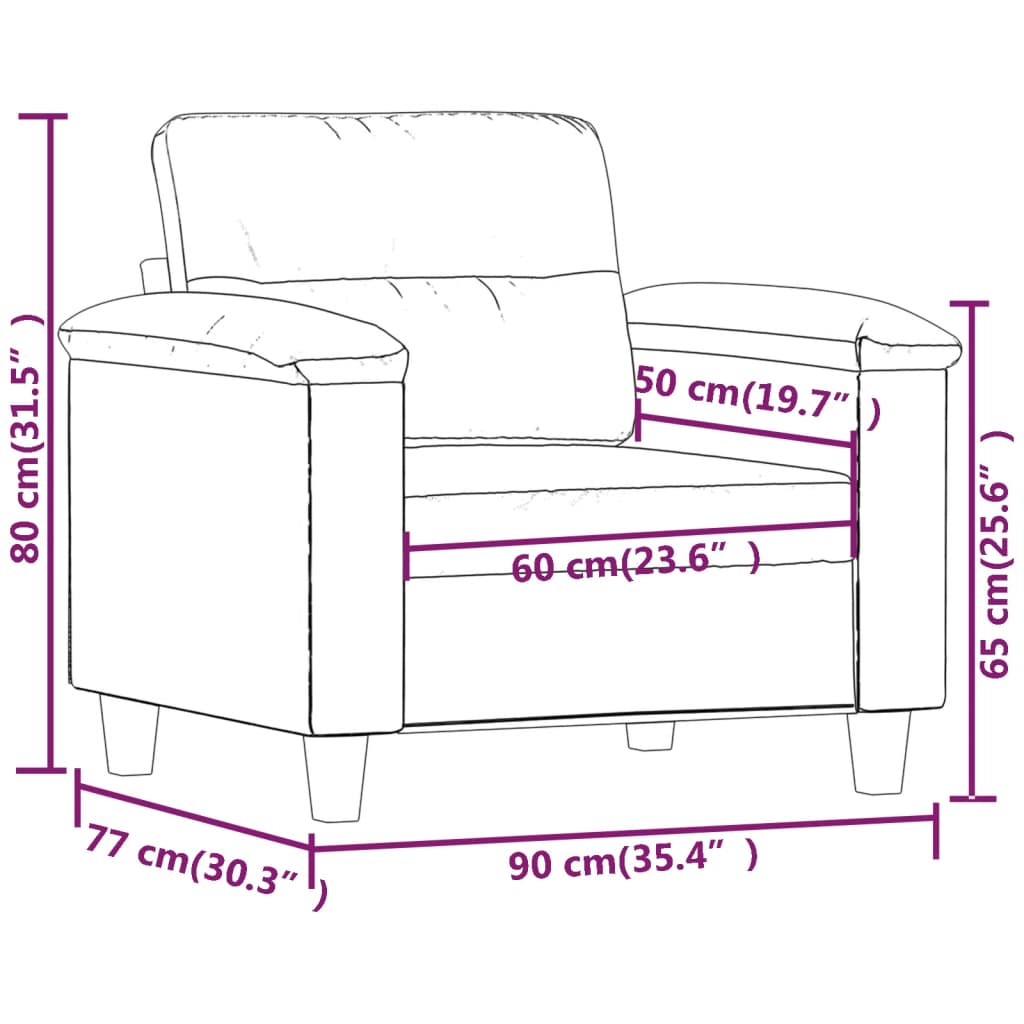 Fauteuil 60 cm kunstleer wijnrood