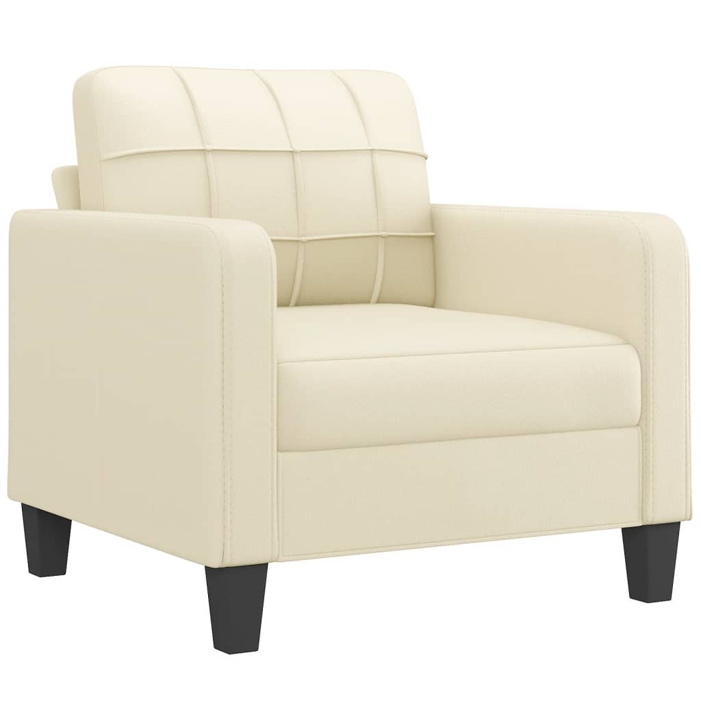 Fauteuil 60 cm kunstleer crèmekleurig Banken | Creëer jouw Trendy Thuis | Gratis bezorgd & Retour | Trendy.nl