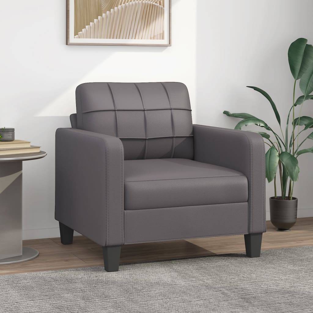 Fauteuil 60 cm kunstleer grijs Banken | Creëer jouw Trendy Thuis | Gratis bezorgd & Retour | Trendy.nl