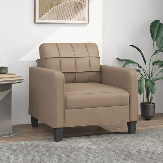 Fauteuil 60 cm kunstleer cappuccinokleurig Banken | Creëer jouw Trendy Thuis | Gratis bezorgd & Retour | Trendy.nl