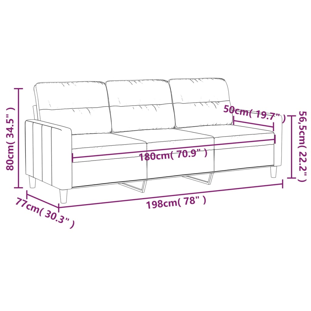 Driezitsbank 180 cm stof bruin Banken | Creëer jouw Trendy Thuis | Gratis bezorgd & Retour | Trendy.nl