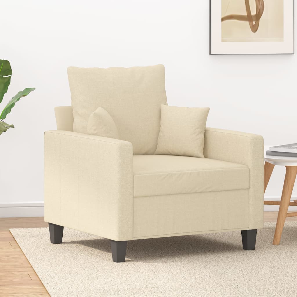 Fauteuil 60 cm stof crèmekleurig