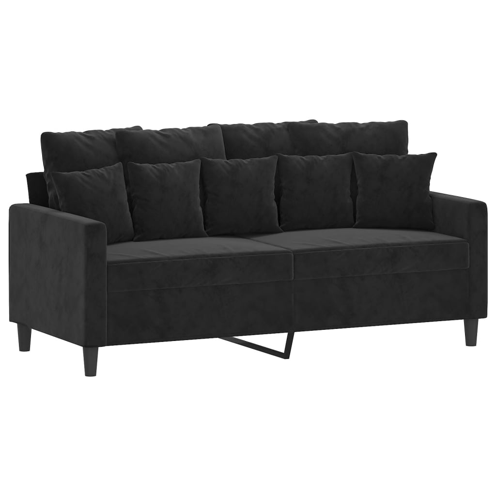 Tweezitsbank 140 cm fluweel zwart Banken | Creëer jouw Trendy Thuis | Gratis bezorgd & Retour | Trendy.nl