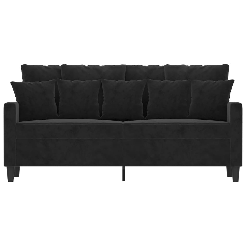 Tweezitsbank 140 cm fluweel zwart Banken | Creëer jouw Trendy Thuis | Gratis bezorgd & Retour | Trendy.nl