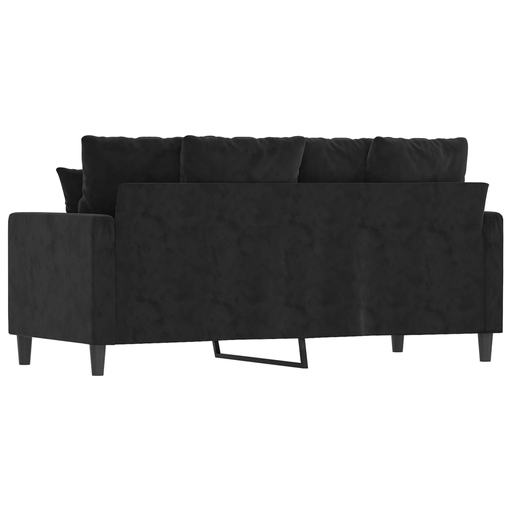 Tweezitsbank 140 cm fluweel zwart Banken | Creëer jouw Trendy Thuis | Gratis bezorgd & Retour | Trendy.nl