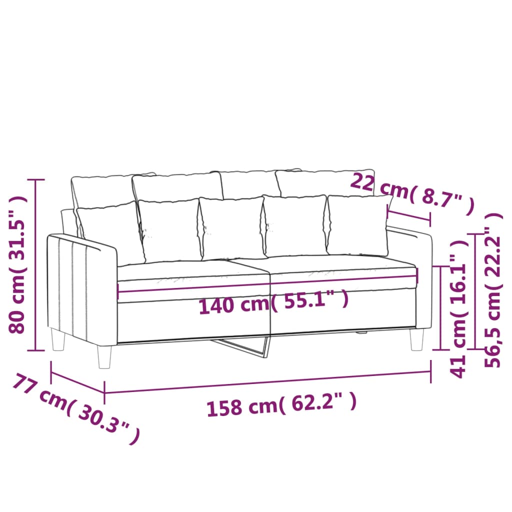 Tweezitsbank 140 cm fluweel zwart Banken | Creëer jouw Trendy Thuis | Gratis bezorgd & Retour | Trendy.nl