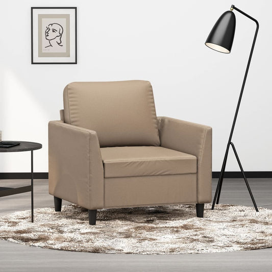 Fauteuil 60 cm kunstleer cappuccinokleurig