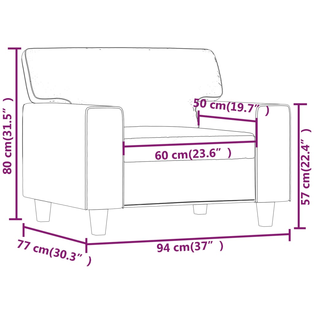 Fauteuil 60 cm kunstleer cappuccinokleurig Banken | Creëer jouw Trendy Thuis | Gratis bezorgd & Retour | Trendy.nl