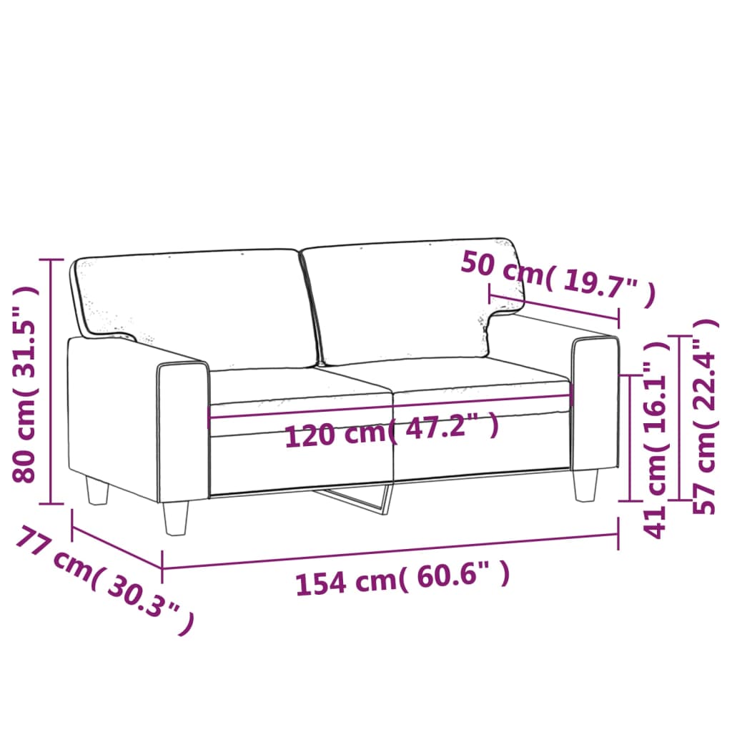 Tweezitsbank 120 cm kunstleer wijnrood