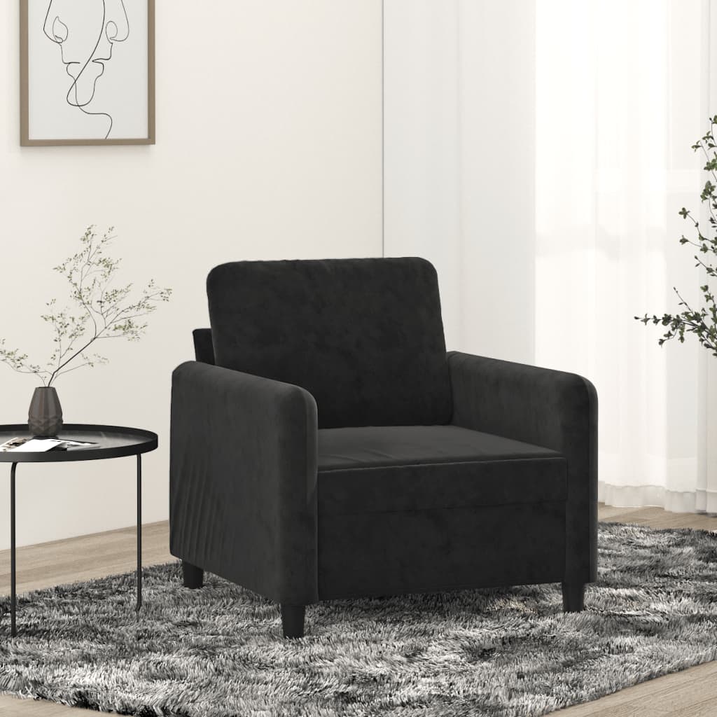 Fauteuil 60 cm fluweel zwart Banken | Creëer jouw Trendy Thuis | Gratis bezorgd & Retour | Trendy.nl